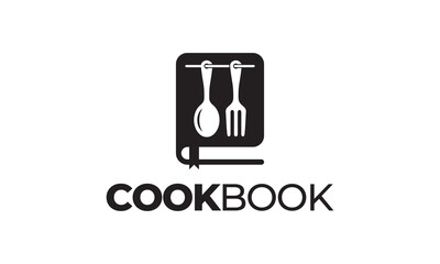 cook book logo design. food education concept icon vector 