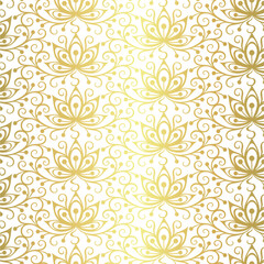 Golden ornamental seamless patterm. Vector illustration