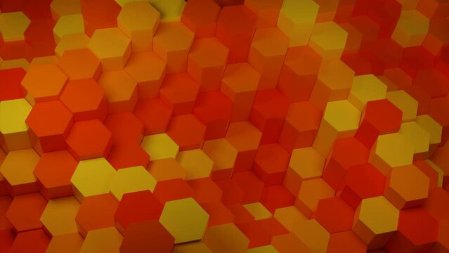 Wiggling abstract columns in up and down motion. Design. Yellow and orange bars optical illusion.