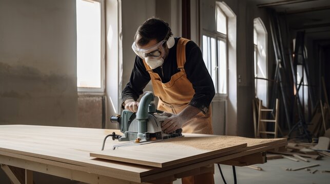 Cabinet maker at work AI