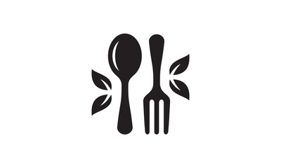 fork and spoon logo design. icon symbol for health restaurant food diet.