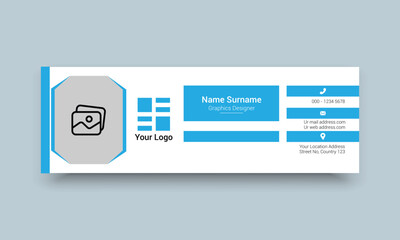 Email signature personal and social web banner template