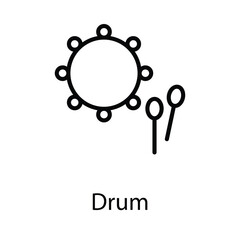 Drum icon. Suitable for Web Page, Mobile App, UI, UX and GUI design.