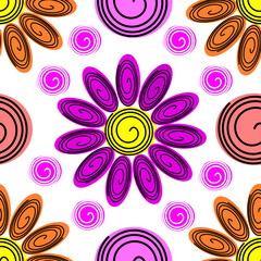 Abstract Seamless Floral Vector Pattern