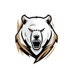 Angry bear head logo
