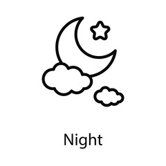 Night icon. Suitable for Web Page, Mobile App, UI, UX and GUI design.