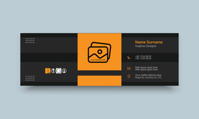 Obraz premium Email signature personal and social web banner template