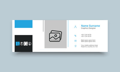 Fototapeta premium Email signature personal and social web banner template