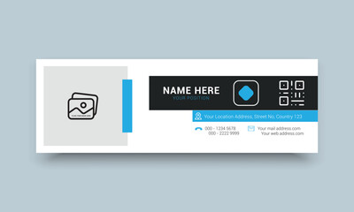 Email signature personal and social web banner template