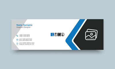 Email signature personal and social web banner template