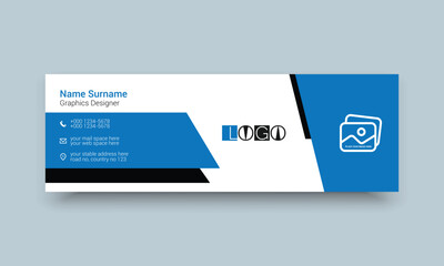 Email signature personal and social web banner template