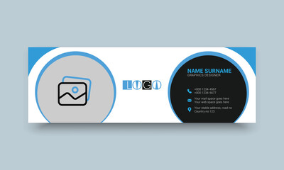 Email signature personal and social web banner template