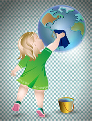 girl with globe