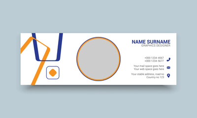 Email signature personal and social web banner template