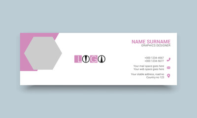 Email signature personal and social web banner template