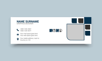 Email signature personal and social web banner template