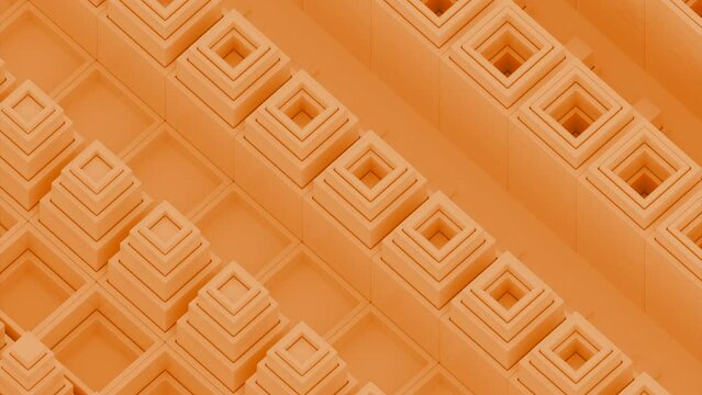 Abstract background with isometric cubes. Design. Optical illusion with 3D building pyramids.
