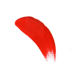 Brushstrokes in Red. Hand painted. Isolated item.