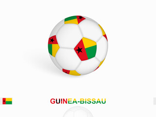 Obraz premium Soccer ball with the Guinea-Bissau flag, football sport equipment.