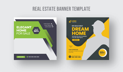 Construction renovation and home repair flyer, social media post, and web banner