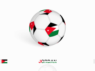 Soccer ball with the Jordan flag, football sport equipment.