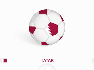 Soccer ball with the Qatar flag, football sport equipment.
