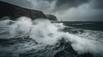 storm over the sea, generative AI