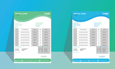 Professional and creative,unique invoice business template design with money bills or price invoices and payment agreement design templates
