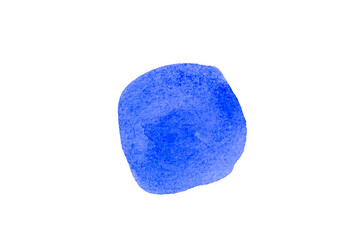 Blue spot, Blue watercolor hand painted circle shape