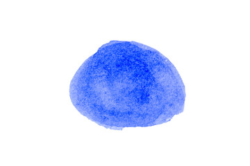 Blue spot, Blue watercolor hand painted circle shape