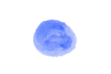 Blue spot, Blue watercolor hand painted circle shape
