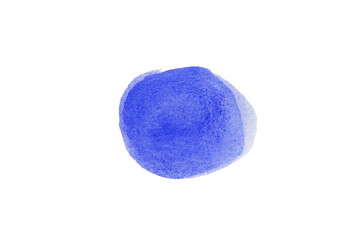 Obraz na płótnie Canvas Blue spot, Blue watercolor hand painted circle shape