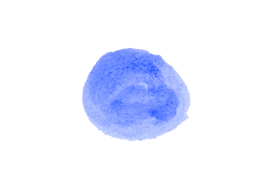 Blue spot, Blue watercolor hand painted circle shape