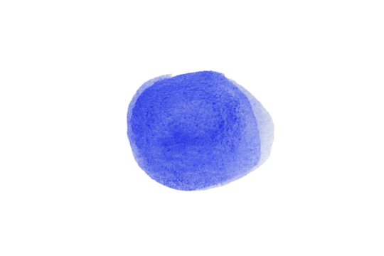 Blue spot, Blue watercolor hand painted circle shape