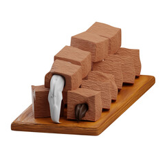 Asian Food Melted Bread 3D Illustration