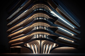 Fototapeta premium building concept of architectural futuristic design for real estate or architect business. AI generative