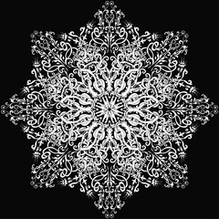 white on black eight coners abstract design