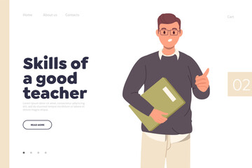 Skills of good teacher landing page for professional development courses for teachers services