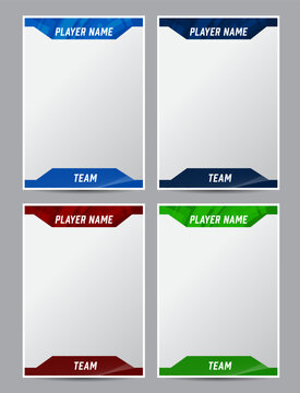 Sport player trading card frame border template set design flyer