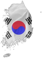 Drapeau/carte de la Corée du sud
