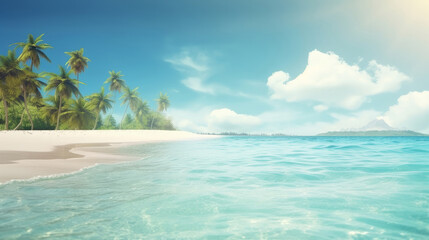 Fototapeta na wymiar Summer Natural Tropical Background. Illustration AI Generative