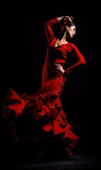 Flamenco Spanien Gitarre Tanz Kultur History Musik Ausdruck Illustration (Generative AI) Digital Art, Background Magazin Cover  