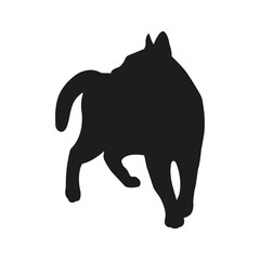 Cat silhouette illustration, cat looks around