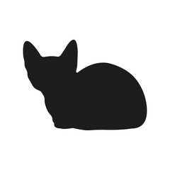 Fototapeta premium Cat silhouette illustration, sitting kitten