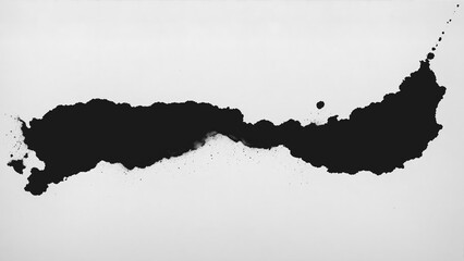 Grunge ink paint, black ink blot, abstract black water color on white background