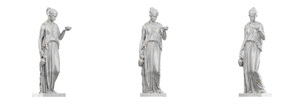 Stunning 3D render of Hebe, goddess of youth, in elegant pose..