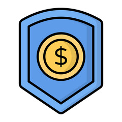 Money Insurance Line Color Icon