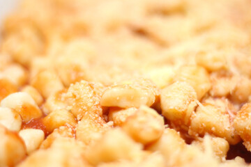 gnocchi prepared with red sauce with grated cheese. gnocchi with selective focus. Italian meal details.