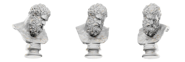 Magnificent 3D render of the Farnese Hercules bust. - obrazy, fototapety, plakaty