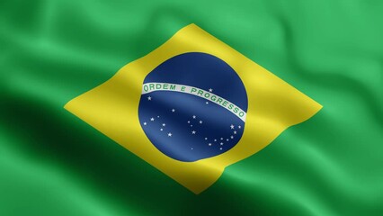 3D animation loop Brazil flag